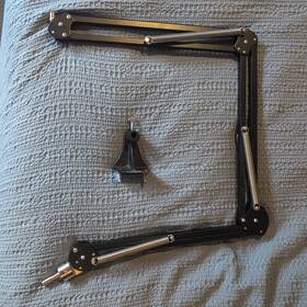 14192-b Oc White Proboom Elite 3-arm Extended Microphone Arm And Wall Mount Black