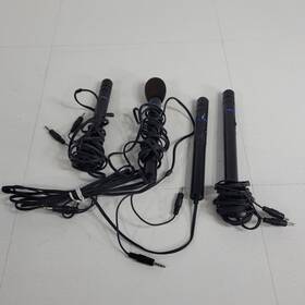33-3014 Optimus Lot Of 4 Omnidirectional Microphone Imp 1kohm 6ft Cord