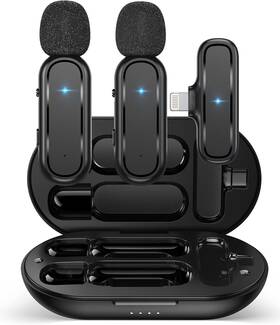 Partsdom 600609686829 Wireless Lavalier Microphone Type A Audio Video Recording Mic For Android Iphone