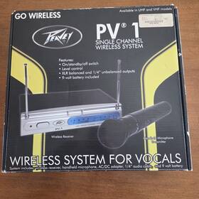 Peavey 014367603491 Pv-1 Handheld Wireless Microphone System Single Channel For Vocals Works