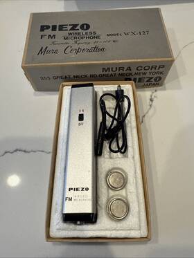 Wx-127 Piezo Fm Wireless Microphone Model / Mura Corporation. Untested Read