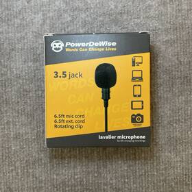 X001s5rmnf Powerdewise 3.5 Mm Jack Lavalier Microphone For Recording With 6.5 Ft Ext. Cord