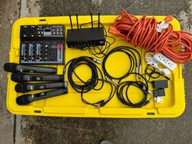 Amx7361 Pyle Bundle Wireless Microphone With Mixer Cables And Power Accessories
