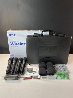 Pdwm224bk Pyle Black Universal Uhf Wireless Microphone With Carrying Case