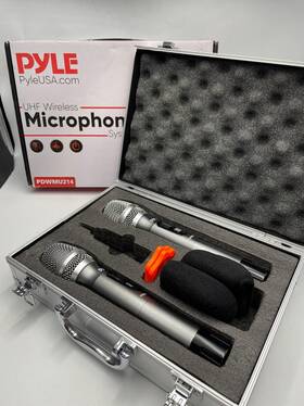 Pdwmu214 Pyle Uhf Wireless Microphone Kit Black