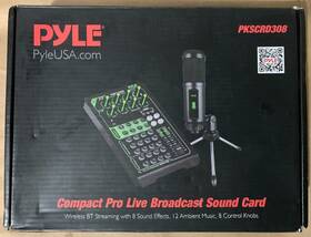 Pkscrd308 Pyle Pro Live Broadcast Sound Card Kit With Condenser Microphone - Black