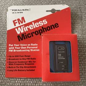 33-1075 Realistic Fm Wireless Microphone Vintage Open Original Box Untested Edw5
