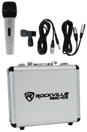 Rockville 613826614827 Rmc-ice Pro Diamond Vocal Microphone With Great Sound Case Cable