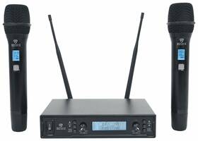 Rwm-200 Rockville H2 Dual Uhf 200 Chan Metal Handheld Wireless Microphone System