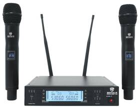 Rwm-dsp-h2 Rockville Wireless Dual Handheld Uhf 200 Ch. Microphone System With Dsp