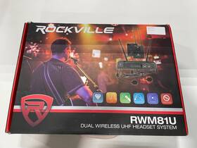 Rwm81u Rockville Dual Uhf Headset And Guitar Wireless Microphone System