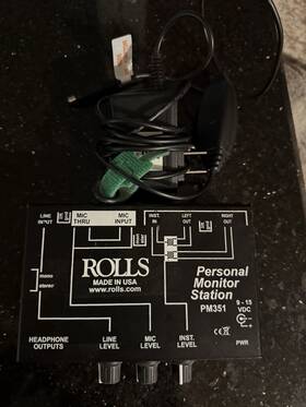Psa-120 Rolls Pm351 Personal Monitor Station With Boss 9v Ac Adapter