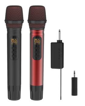 Riv269 Rouwu Wireless Microphones Uhf Metal Dual Handheld Cordless Dynamic Mic System