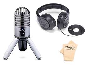 Samson 842041060083 Meteor Microphone With Headphones And Cotton Polish Cloth