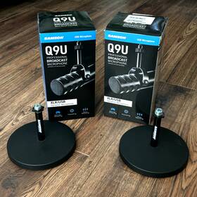Saq9u Samson 2x Q9x Dynamic Broadcast Microphone Stands