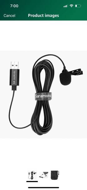 Saramonic 633696672390 Lavalier Mic With Usb-a Connector For Computers 6.56ft 2m Cab