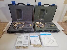 009865 Sennheiser 2x Hsp 4 Headworn Microphone With 2 Cases Manual And Clips Bundle