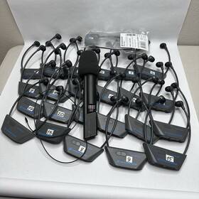 1030-3d1 Sennheiser As Is Hde 1030 Skm Wireless Tour Guide Microphone 20 Headphones