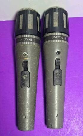 517sb Shure Lot Of 2 Unidyne B Lo Z Microphones