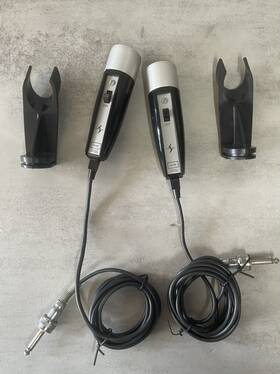 575sc Shure Versadyne Dynamic Microphones Lot Of 2 Vintage Wired With Cables