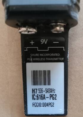 Ic616a-pg2 Shure Pg58 H7 536-548mhz Wireless Handheld Microphone Channel 6