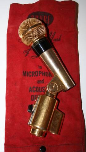 Pe-566 Shure Vintage Bros Unisphere I Dynamic Gold Microphone Tested With Bag Rare