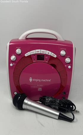 Sml283p Singing Machine Pink Cdg Microphone Ac Adapter Portable Karaoke System