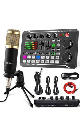 Sinwe 765718569385 Podcast Equipment Bundle Condenser Microphone With Tripod F998-tripod