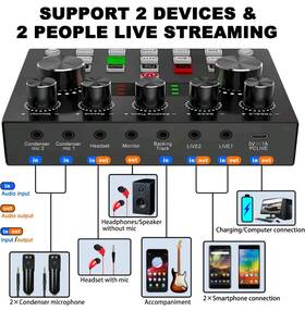Podcast-12 Sktome Podcast Equipment Bundle For 2 V8s Voice Changer With Bm-800 Microph