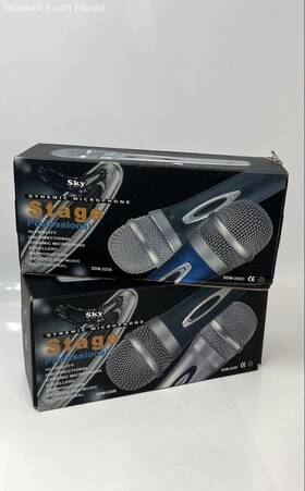 Sdm-222d Sky Set Of 2 Stage Professional Music Dynamic Microphones With Cables Not Tested
