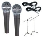 Sm58 Sm58kit3 Shure Mic Two Pack With Cables Stands