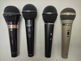 F-v50ii Sony Akg Phonic Ev Professional Microphone Set - Pl88l All Tested And Working