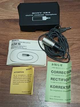 Ecm-16m Sony Electret Condenser Microphone With Manual And Box - Free Shipping