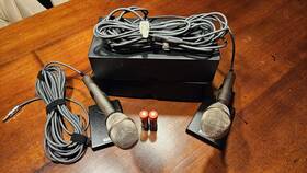 Ecm-21 Sony 2 Vintage Electret Condenser Microphone With Accessories