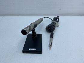 Ecm-21n Sony Vintage Electret Condenser Microphone And A-7 Mic Table Stand