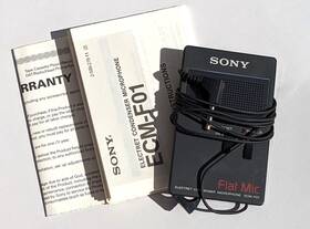 Ecm-f01 Sony Flat Mic Electret Condenser Microphone Hardly Used With Accessories