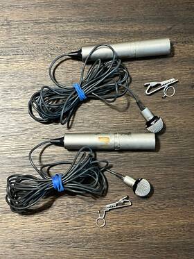 Ecm50 Sony Mce5 Lot Of 2 Clip On Electret Condenser Microphones Untested As Is