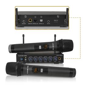 Sound Town 810141700673 100 Channels Wireless Microphone Karaoke Mixer System With 2 Metal Handheld M
