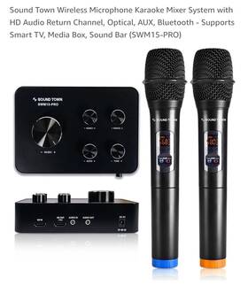 8541752143 Sound Town Wireless Microphone Karaoke Mixer System Hd Audio Swm15-pro - Black