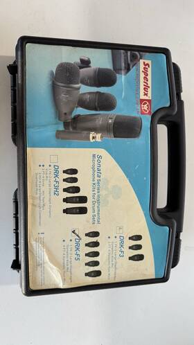 Drk-e4c2 Superlux Drk-f5 Drum Microphone Kit 5pc With Case - Tested And Working