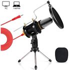 Tn120054bl Computer Microphones Audio Condenser With Stand Pop Filter Recording