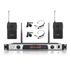 U88a Unbranded Wireless Microphone System Lavalier Headset Mic Dual Channel Stage