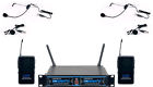 Udh-dual-b Vocopro Uhf Dsp Headset Lavalier Wireless Microphone System