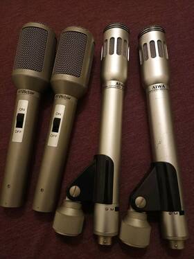 Cm1010 Victor & Aiwa Selling Lot Of 4 Vintage Microphones