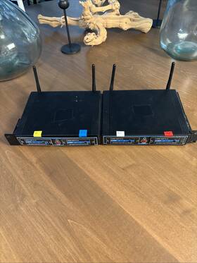 Mya11 Vocopro Lot Of 2 Udh Dual Channel Uhf Wireless Mic System