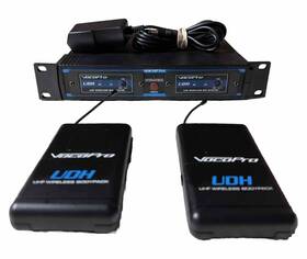 Udh-dual-b1 Vocopro Uhf Microphone W 2 Body Packs System Ships Free