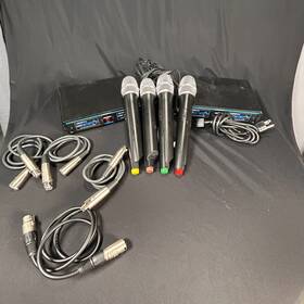Uhf2810 Vocopro Dual Channel Uhf Wireless Microphone System 4 Mics - Not Tested As Is