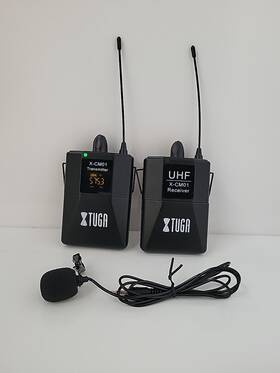 X-cm01 Xtuga Uhf Transmitter And Receiver With Lapel Interview Microphone Set