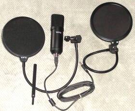 Yotto 744110504569 - Usb Condenser Microphone With 2 Windscreen Mic Cover Mask Shields