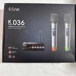 Fifine K036 Dual Wireless Condenser Microphone System - Black/silver. Fixed Price $37.00.